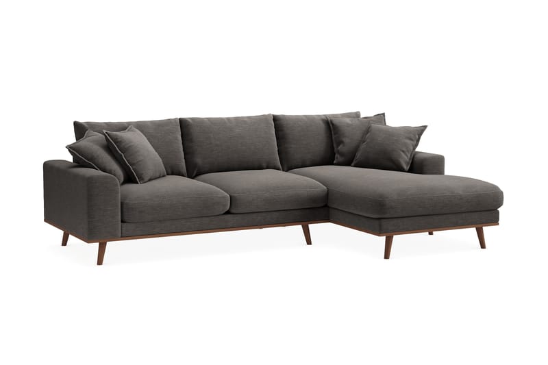 Copenhagen Premium 4-sits Högervänd L-formad Djup Divansoffa i Tyg - Mörkgrå - Möbler - Soffa - Divansoffa & schäslongsoffa - 4 sits soffa med divan