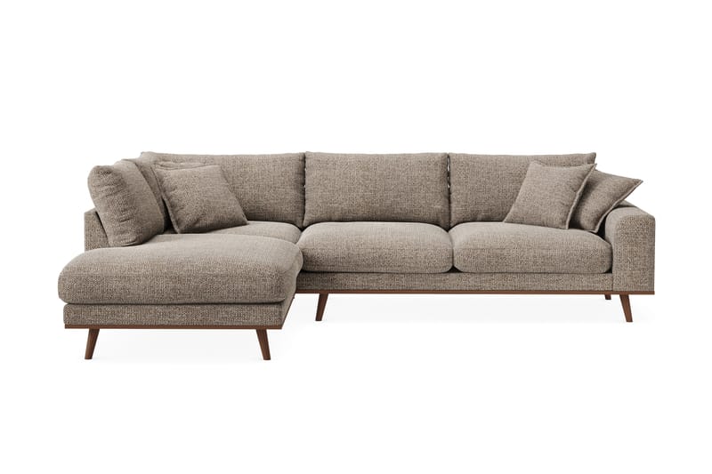 Copenhagen Premium 4-sits Vänstervänd L-formad Djup Schäslongsoffa i Chenille - Brun - Möbler - Soffa - Divansoffa & schäslongsoffa - 4 sits soffa med divan