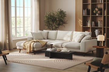Copenhagen Premium 4-sits Vänstervänd L-formad Djup Divansoffa i Tyg - Ljusbeige - Möbler - Soffa - Divansoffa & schäslongsoffa - 4 sits soffa med divan