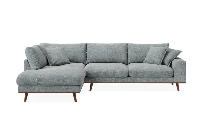 Copenhagen Premium 4-sits Vänstervänd L-formad Djup Schäslongsoffa i Chenille - Grå/Blå - Möbler - Soffa - Divansoffa & schäslongsoffa - 4 sits soffa med divan
