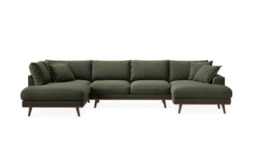 Copenhagen Premium 5-sits Högervänd U-formad Djup Soffa med Divan och Schäslong i Tyg - Grön - Möbler - Soffa - U-soffa