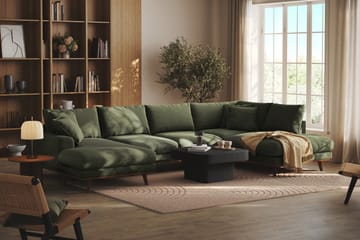 Copenhagen Premium 5-sits Högervänd U-formad Djup Soffa med Divan och Schäslong i Tyg - Grön - Möbler - Soffa - U-soffa