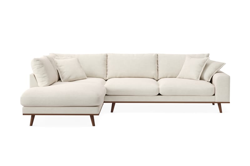 Copenhagen Premium 4-sits Vänstervänd L-formad Djup Schäslongsoffa i Tyg - Ljusbeige - Möbler - Soffa - Divansoffa & schäslongsoffa - 4 sits soffa med divan