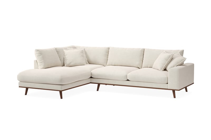 Copenhagen Premium 4-sits Vänstervänd L-formad Djup Schäslongsoffa i Tyg - Ljusbeige - Möbler - Soffa - Divansoffa & schäslongsoffa - 4 sits soffa med divan