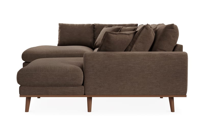 Copenhagen Premium 5-sits Högervänd U-formad Djup Soffa med Divan och Schäslong i Tyg - Brun - Möbler - Soffa - U-soffa