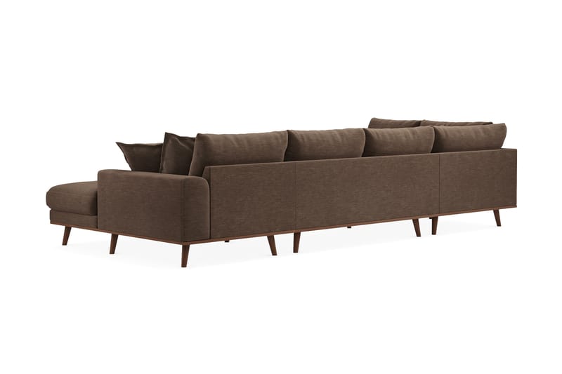 Copenhagen Premium 5-sits Högervänd U-formad Djup Soffa med Divan och Schäslong i Tyg - Brun - Möbler - Soffa - U-soffa