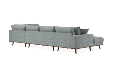 Copenhagen Premium 5-sits Högervänd U-formad Djup Soffa med Divan och Schäslong i Chenille - Grå/Blå - Möbler - Soffa - U-soffa