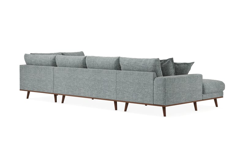 Copenhagen Premium 5-sits Högervänd U-formad Djup Soffa med Divan och Schäslong i Chenille - Grå/Blå - Möbler - Soffa - U-soffa