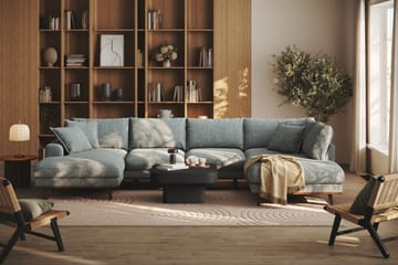 Copenhagen Premium 5-sits Högervänd U-formad Djup Soffa med Divan och Schäslong i Chenille - Grå/Blå - Möbler - Soffa - U-soffa