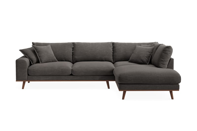 Copenhagen Premium 4-sits Högervänd L-formad Djup Schäslongsoffa i Tyg - Mörkgrå - Möbler - Soffa - Divansoffa & schäslongsoffa - 4 sits soffa med divan