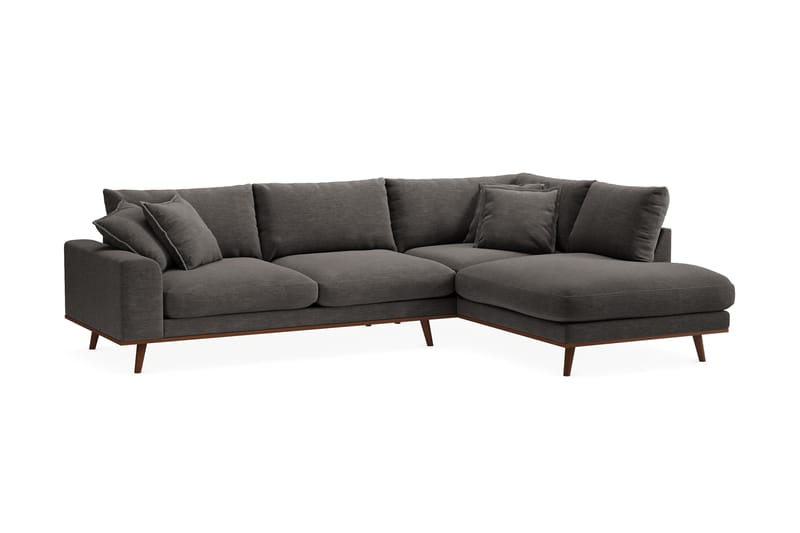 Copenhagen Premium 4-sits Högervänd L-formad Djup Schäslongsoffa i Tyg - Mörkgrå - Möbler - Soffa - Divansoffa & schäslongsoffa - 4 sits soffa med divan