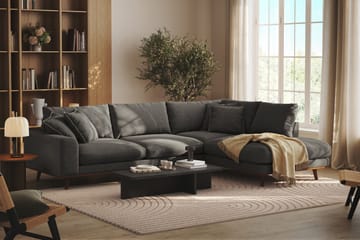 Copenhagen Premium 4-sits Högervänd L-formad Djup Schäslongsoffa i Tyg - Mörkgrå - Möbler - Soffa - Divansoffa & schäslongsoffa - 4 sits soffa med divan