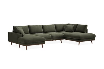 Copenhagen Premium 5-sits Vänstervänd U-formad Djup Soffa med Divan och Schäslong i Tyg - Grön - Möbler - Soffa - U-soffa