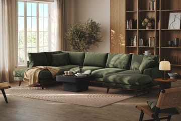 Copenhagen Premium 5-sits Vänstervänd U-formad Djup Soffa med Divan och Schäslong i Tyg - Grön - Möbler - Soffa - U-soffa