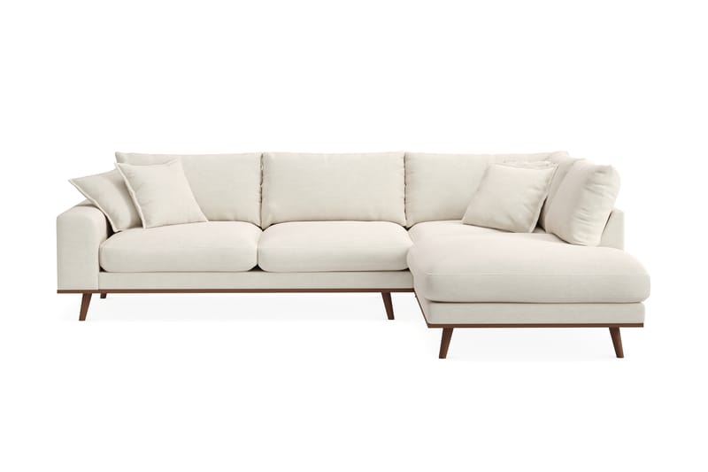 Copenhagen Premium 4-sits Högervänd L-formad Djup Schäslongsoffa i Tyg - Ljusbeige - Möbler - Soffa - Divansoffa & schäslongsoffa - 4 sits soffa med divan