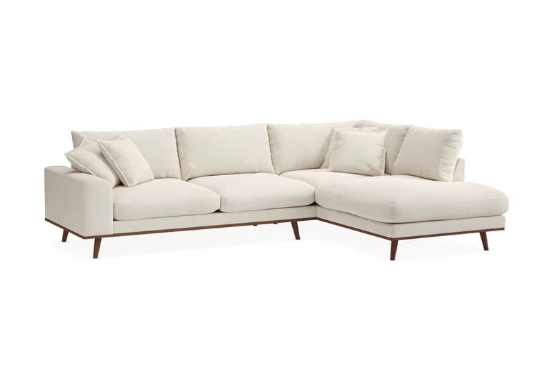 Copenhagen Premium 4-sits Högervänd L-formad Djup Schäslongsoffa i Tyg - Ljusbeige - Möbler - Soffa - Divansoffa & schäslongsoffa - 4 sits soffa med divan