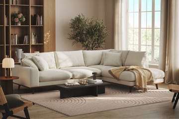 Copenhagen Premium 4-sits Högervänd L-formad Djup Schäslongsoffa i Tyg - Ljusbeige - Möbler - Soffa - Divansoffa & schäslongsoffa - 4 sits soffa med divan