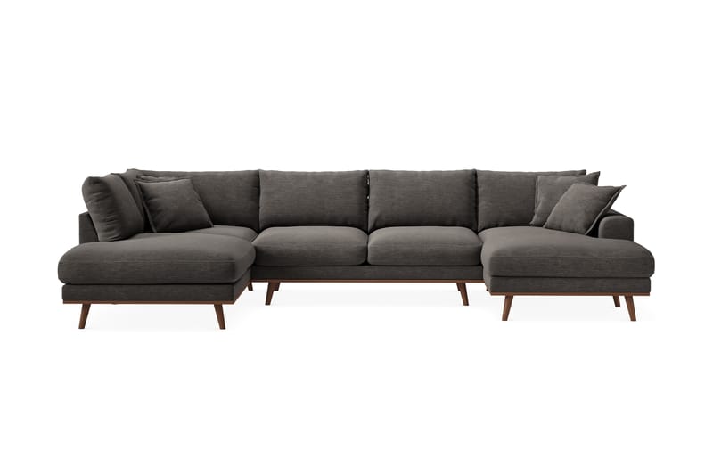 Copenhagen Premium 5-sits Högervänd U-formad Djup Soffa med Divan och Schäslong i Tyg - Mörkgrå - Möbler - Soffa - U-soffa