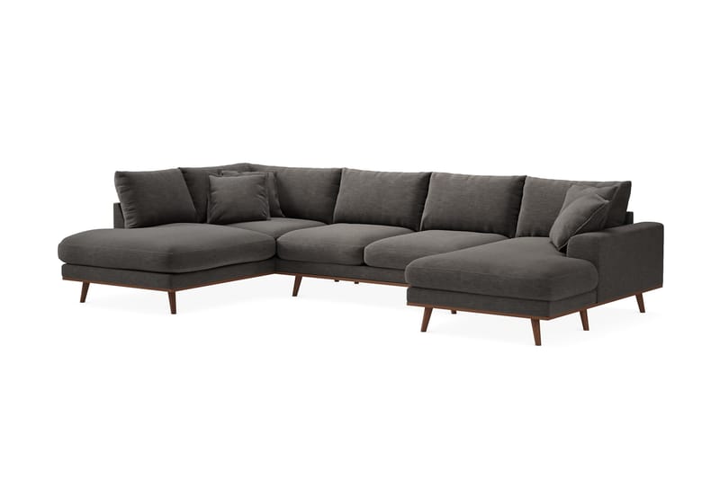 Copenhagen Premium 5-sits Högervänd U-formad Djup Soffa med Divan och Schäslong i Tyg - Mörkgrå - Möbler - Soffa - U-soffa
