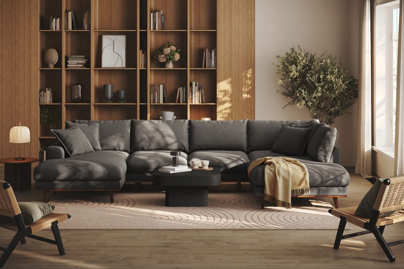 Copenhagen Premium 5-sits Högervänd U-formad Djup Soffa med Divan och Schäslong i Tyg - Mörkgrå - Möbler - Soffa - U-soffa