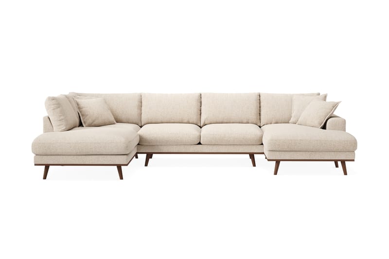 Copenhagen Premium 5-sits Vänstervänd U-formad Djup Soffa med Divan och Schäslong i Chenille - Beige - Möbler - Soffa - U-soffa