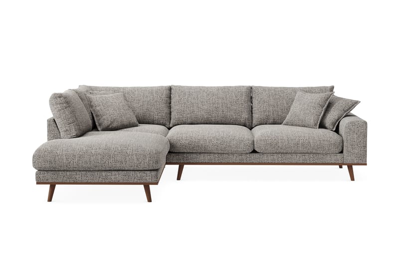 Copenhagen Premium 4-sits Vänstervänd L-formad Djup Schäslongsoffa i Chenille - Grå - Möbler - Soffa - Divansoffa & schäslongsoffa - 4 sits soffa med divan