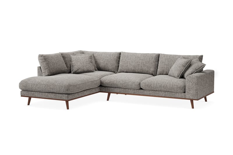 Copenhagen Premium 4-sits Vänstervänd L-formad Djup Schäslongsoffa i Chenille - Grå - Möbler - Soffa - Divansoffa & schäslongsoffa - 4 sits soffa med divan