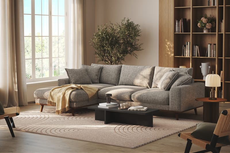 Copenhagen Premium 4-sits Vänstervänd L-formad Djup Divansoffa i Chenille - Grå - Möbler - Soffa - Divansoffa & schäslongsoffa - 4 sits soffa med divan