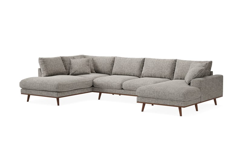 Copenhagen Premium 5-sits Vänstervänd U-formad Djup Soffa med Divan och Schäslong i Chenille - Grå - Möbler - Soffa - U-soffa