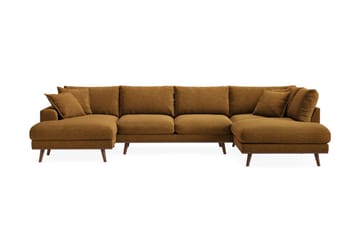 Copenhagen Premium 5-sits Vänstervänd U-formad Djup Soffa med Divan och Schäslong i Tyg - Senapsgul - Möbler - Soffa - U-soffa