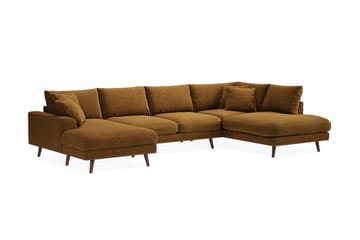 Copenhagen Premium 5-sits Vänstervänd U-formad Djup Soffa med Divan och Schäslong i Tyg - Senapsgul - Möbler - Soffa - U-soffa
