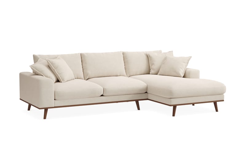 Copenhagen Premium 4-sits Högervänd L-formad Djup Divansoffa i Tyg - Beige - Möbler - Soffa - Divansoffa & schäslongsoffa - 4 sits soffa med divan