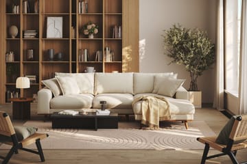 Copenhagen Premium 4-sits Högervänd L-formad Djup Divansoffa i Tyg - Beige - Möbler - Soffa - Divansoffa & schäslongsoffa - 4 sits soffa med divan