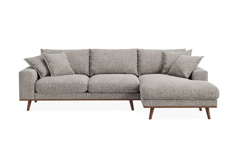 Copenhagen Premium 4-sits Högervänd L-formad Djup Divansoffa i Chenille - Grå - Möbler - Soffa - Divansoffa & schäslongsoffa - 4 sits soffa med divan