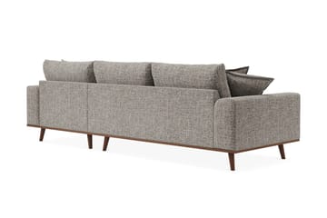 Copenhagen Premium 4-sits Högervänd L-formad Djup Divansoffa i Chenille - Grå - Möbler - Soffa - Divansoffa & schäslongsoffa - 4 sits soffa med divan