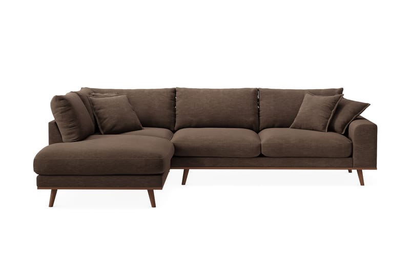 Copenhagen Premium 4-sits Vänstervänd L-formad Djup Schäslongsoffa i Tyg - Brun - Möbler - Soffa - Divansoffa & schäslongsoffa - 4 sits soffa med divan