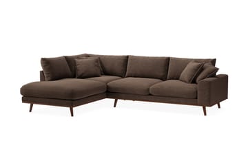 Copenhagen Premium 4-sits Vänstervänd L-formad Djup Schäslongsoffa i Tyg - Brun - Möbler - Soffa - Divansoffa & schäslongsoffa - 4 sits soffa med divan