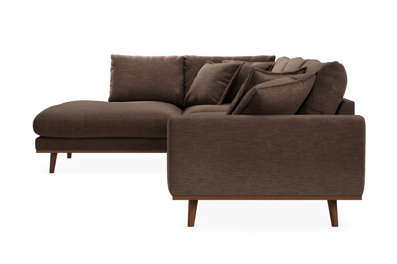 Copenhagen Premium 4-sits Vänstervänd L-formad Djup Schäslongsoffa i Tyg - Brun - Möbler - Soffa - Divansoffa & schäslongsoffa - 4 sits soffa med divan