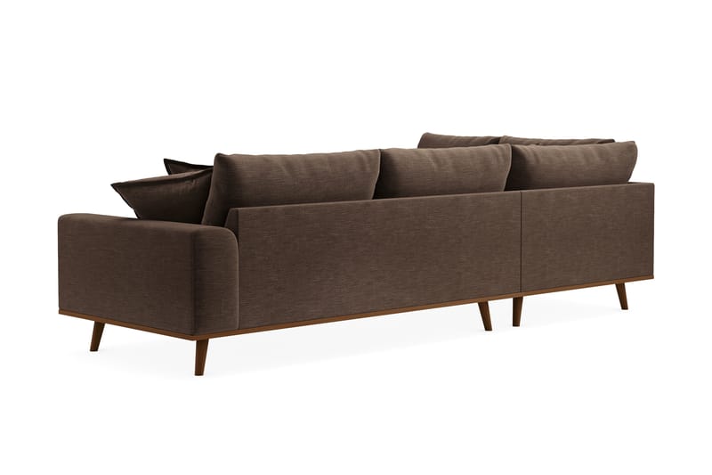 Copenhagen Premium 4-sits Vänstervänd L-formad Djup Schäslongsoffa i Tyg - Brun - Möbler - Soffa - Divansoffa & schäslongsoffa - 4 sits soffa med divan