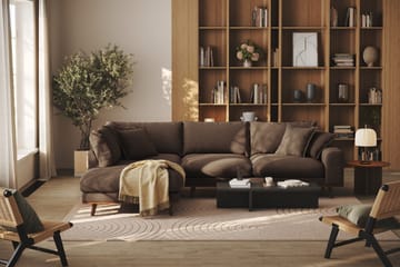 Copenhagen Premium 4-sits Vänstervänd L-formad Djup Schäslongsoffa i Tyg - Brun - Möbler - Soffa - Divansoffa & schäslongsoffa - 4 sits soffa med divan