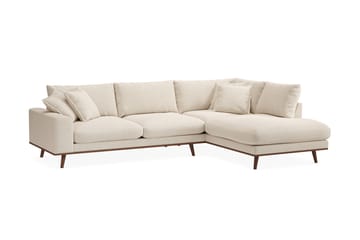 Copenhagen Premium 4-sits Högervänd L-formad Djup Schäslongsoffa i Tyg - Beige - Möbler - Soffa - Divansoffa & schäslongsoffa - 4 sits soffa med divan