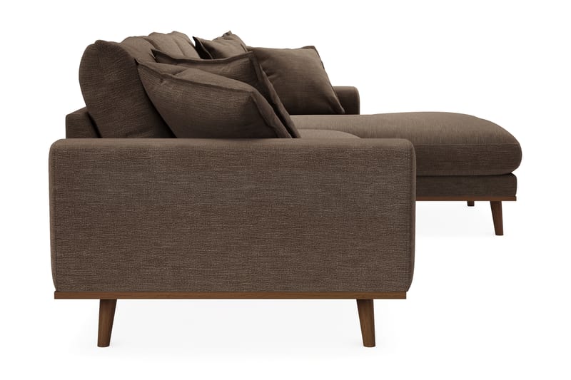 Copenhagen Premium 4-sits Högervänd L-formad Djup Divansoffa i Tyg - Brun - Möbler - Soffa - Divansoffa & schäslongsoffa - 4 sits soffa med divan