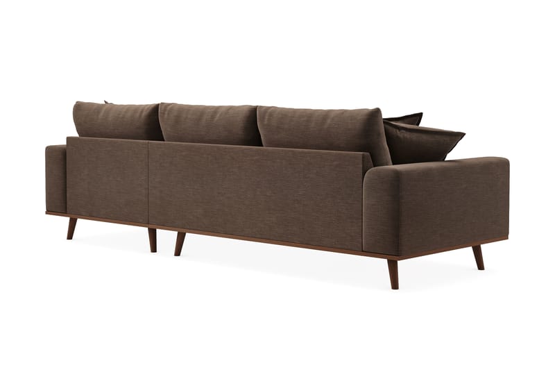 Copenhagen Premium 4-sits Högervänd L-formad Djup Divansoffa i Tyg - Brun - Möbler - Soffa - Divansoffa & schäslongsoffa - 4 sits soffa med divan