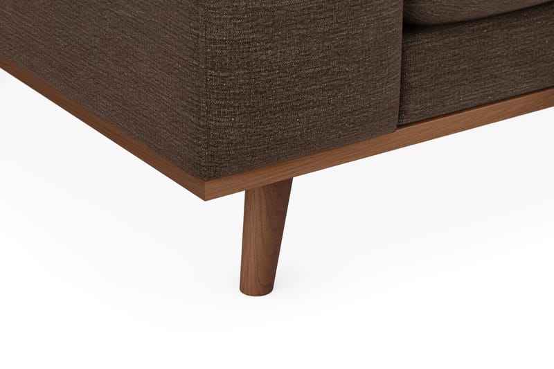 Copenhagen Premium 4-sits Högervänd L-formad Djup Schäslongsoffa i Tyg - Brun - Möbler - Soffa - Divansoffa & schäslongsoffa - 4 sits soffa med divan