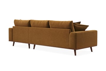 Copenhagen Premium 4-sits Högervänd L-formad Djup Divansoffa i Tyg - Senapsgul - Möbler - Soffa - Divansoffa & schäslongsoffa - 4 sits soffa med divan