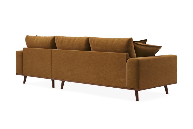 Copenhagen Premium 4-sits Högervänd L-formad Djup Divansoffa i Tyg - Senapsgul - Möbler - Soffa - Divansoffa & schäslongsoffa - 4 sits soffa med divan