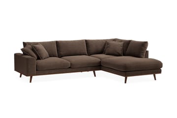 Copenhagen Premium 4-sits Högervänd L-formad Djup Schäslongsoffa i Tyg - Brun - Möbler - Soffa - Divansoffa & schäslongsoffa - 4 sits soffa med divan