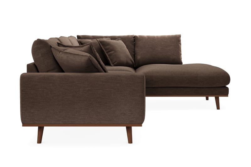 Copenhagen Premium 4-sits Högervänd L-formad Djup Schäslongsoffa i Tyg - Brun - Möbler - Soffa - Divansoffa & schäslongsoffa - 4 sits soffa med divan