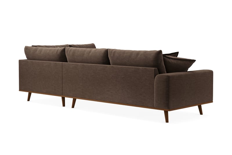 Copenhagen Premium 4-sits Högervänd L-formad Djup Schäslongsoffa i Tyg - Brun - Möbler - Soffa - Divansoffa & schäslongsoffa - 4 sits soffa med divan