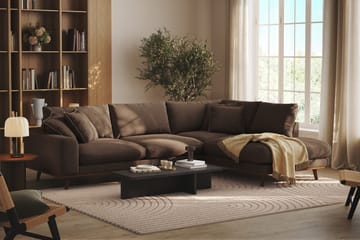 Copenhagen Premium 4-sits Högervänd L-formad Djup Schäslongsoffa i Tyg - Brun - Möbler - Soffa - Divansoffa & schäslongsoffa - 4 sits soffa med divan